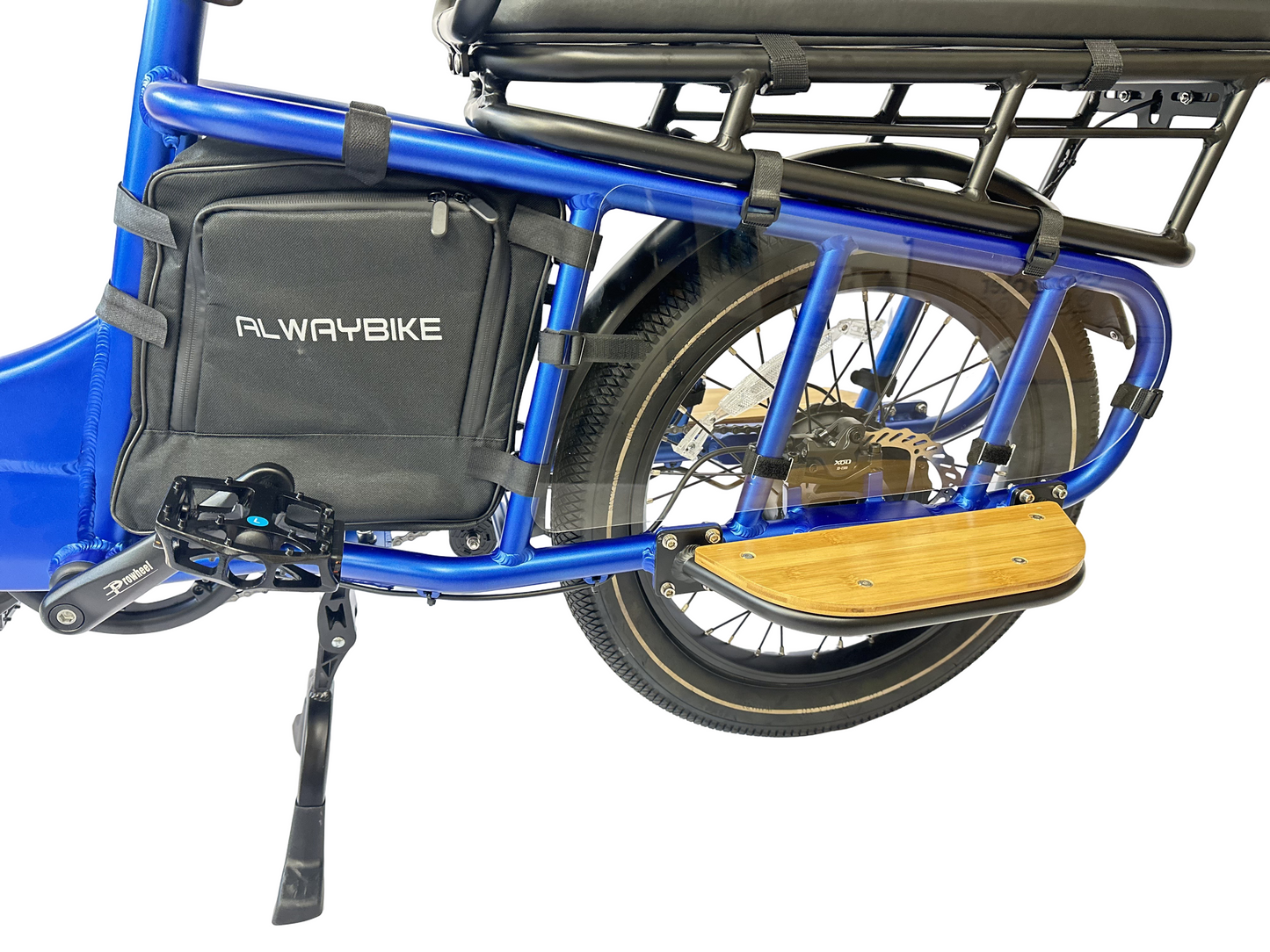 Deilyk Cargo blue electric bike with premium paint finish and high quality Japanese braking system